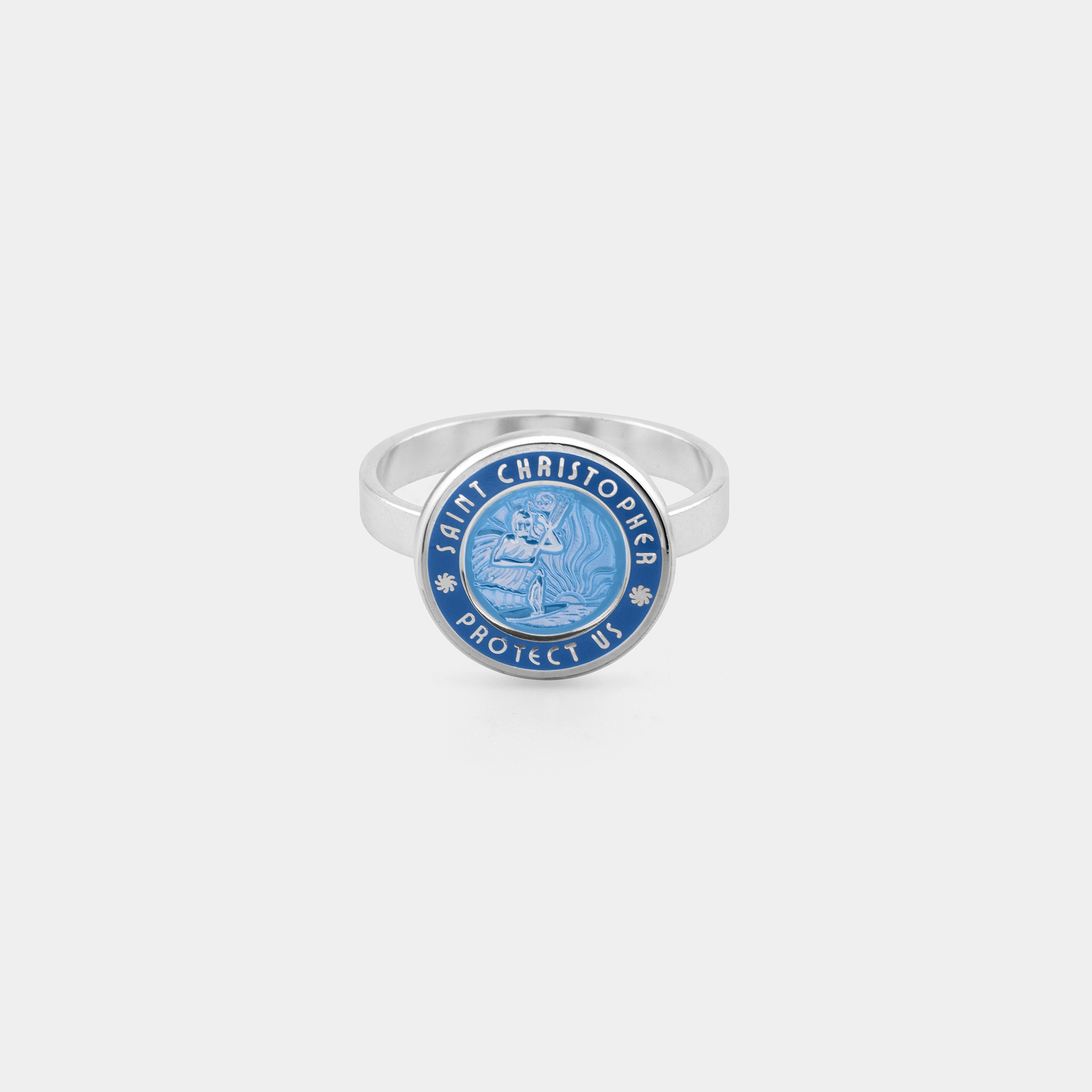 St. Christopher Ring - Denim Blue