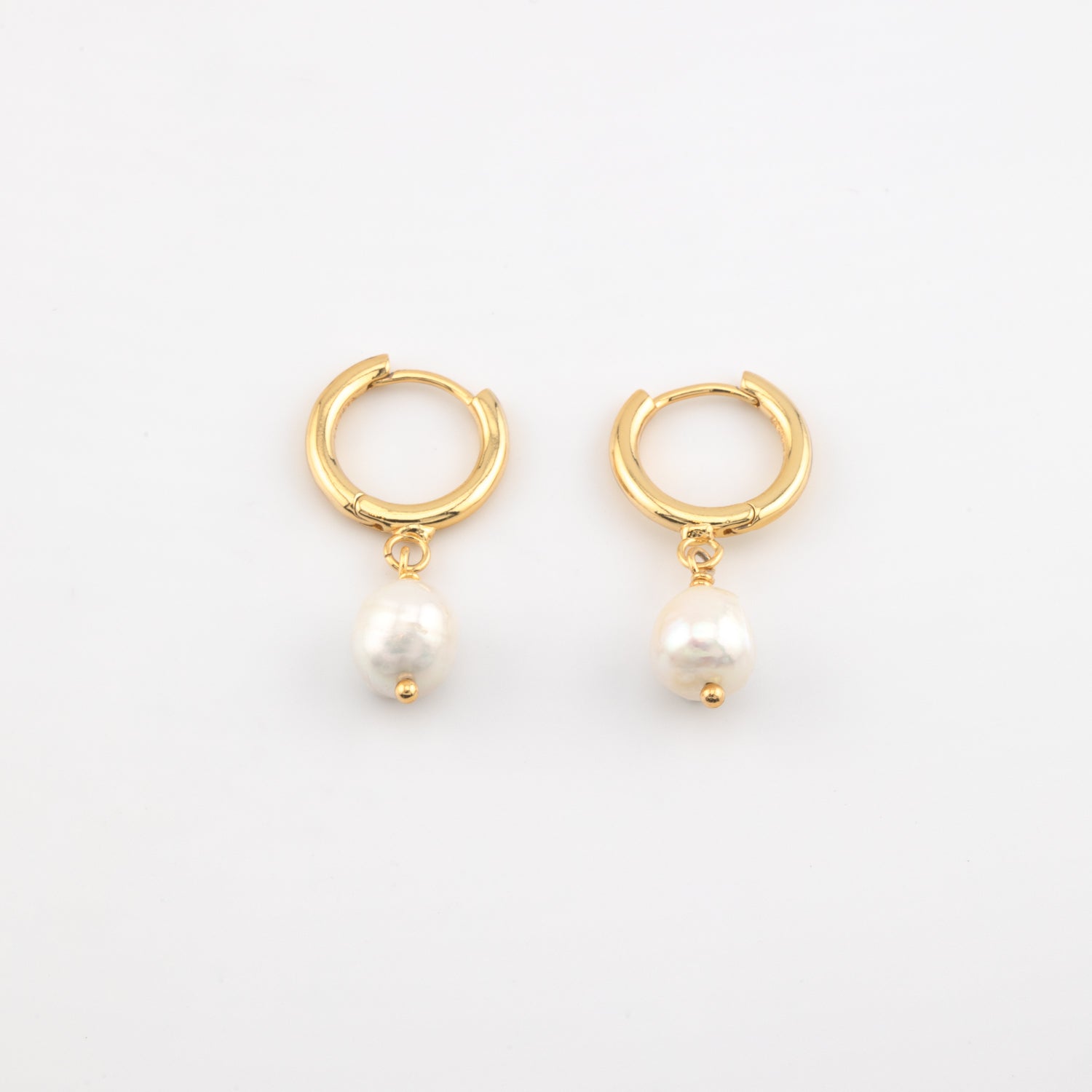 Shoreline Pearl Hoop Earrings - Gold