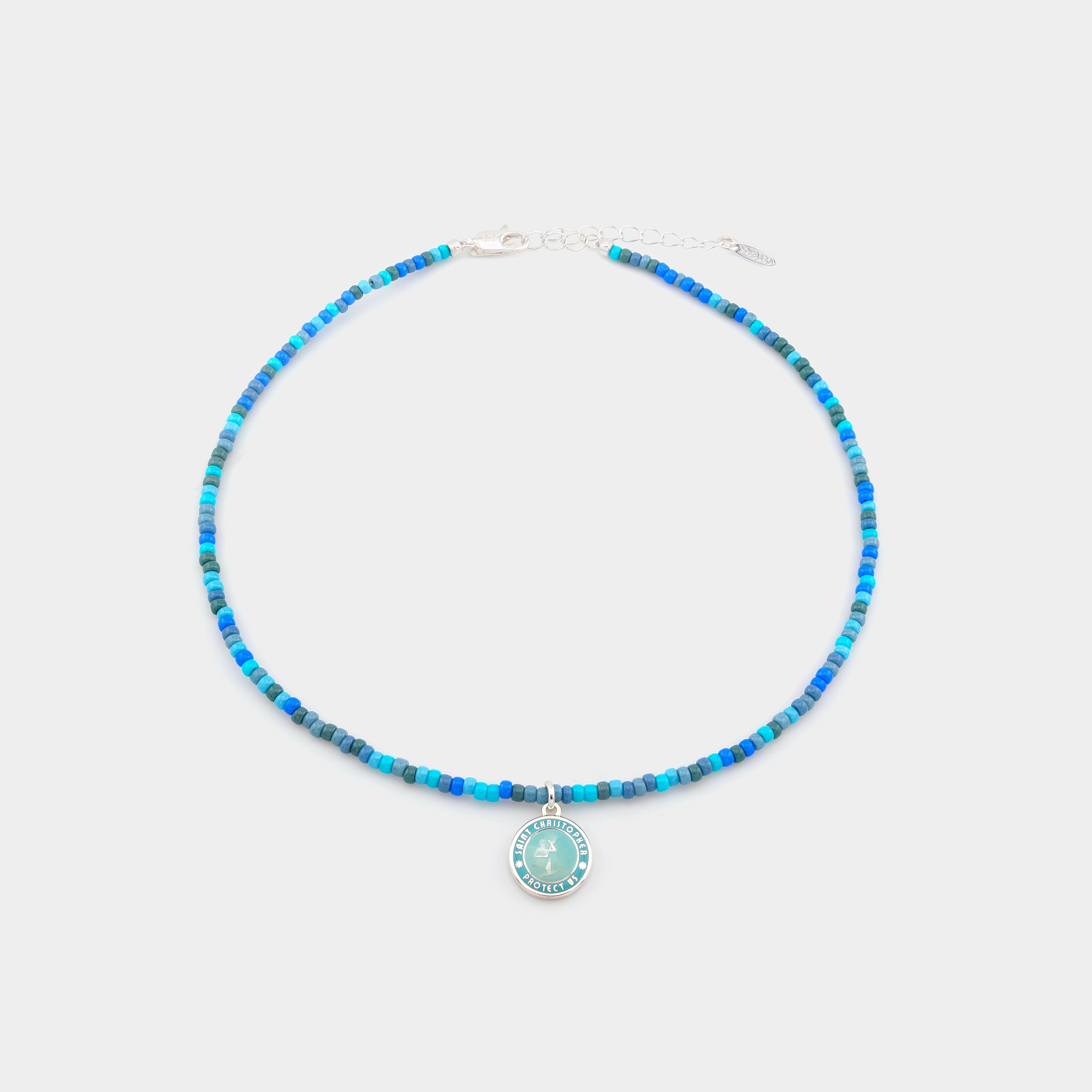 Blue Lagoon Beaded Choker - Teal / Teal